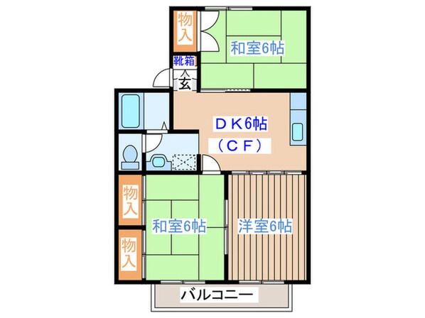 ﾄｩｲﾝｸﾙｺ-ﾄ若林Ⅶ番館の物件間取画像